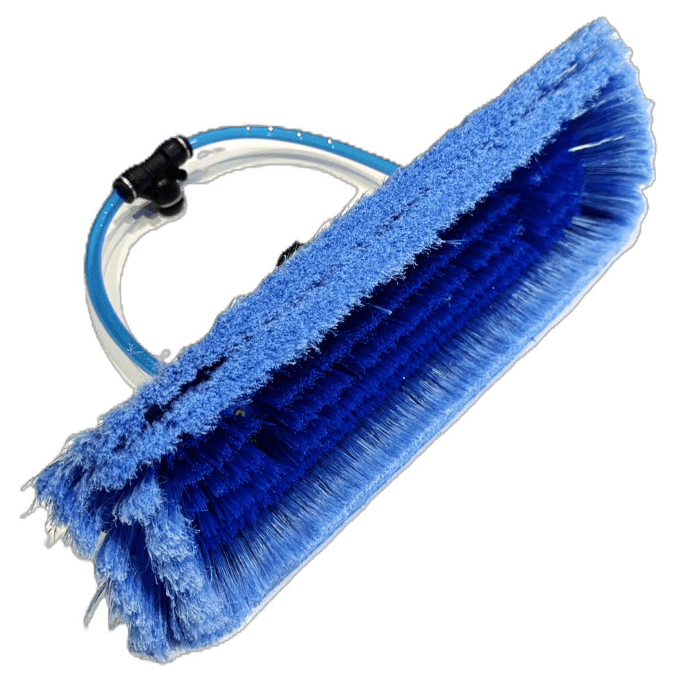 Ten-inch flocked sill brush head with twin pencil jets and a eurothread fitting.