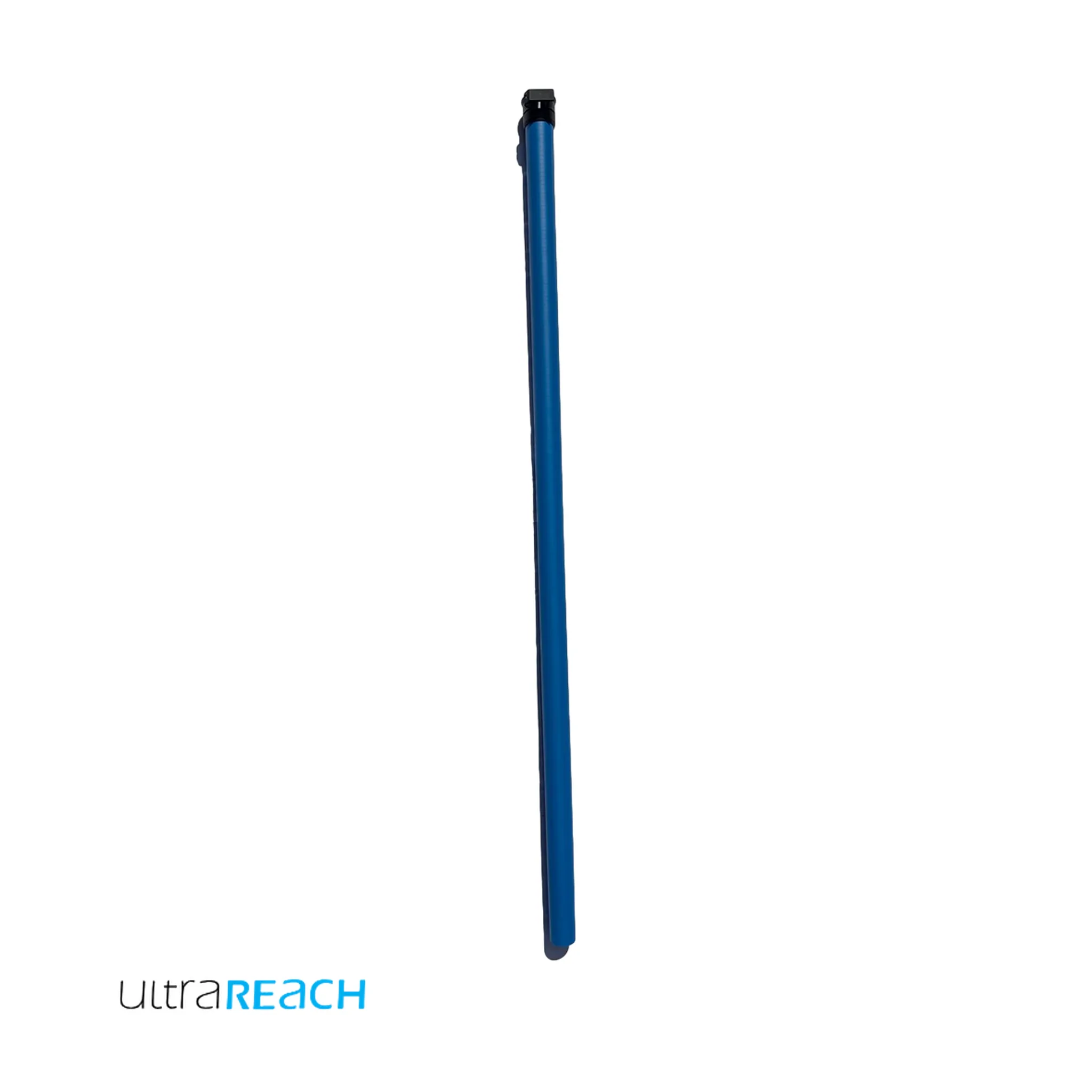 Blue fibreglass gutter vac second section standing vertically against a white background.