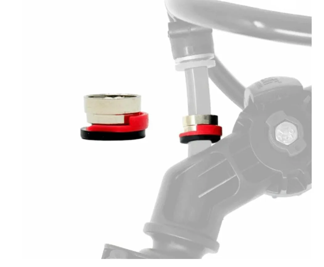 Hose stay clip for a water fed pole.