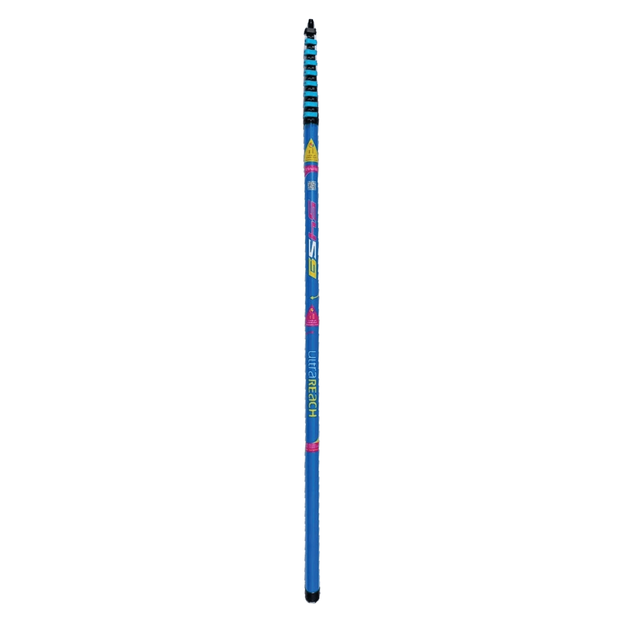 UltraReach 54S carbon fibre pole collapsed to nine sections on a plain background.